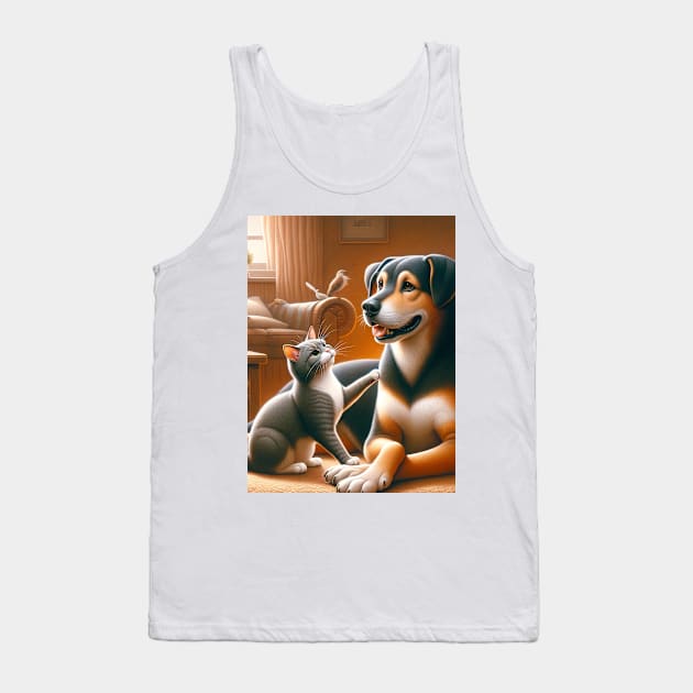 Paws & Whiskers: An Unlikely Alliance Tank Top by ryspayevkaisar